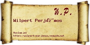 Wilpert Perjámos névjegykártya